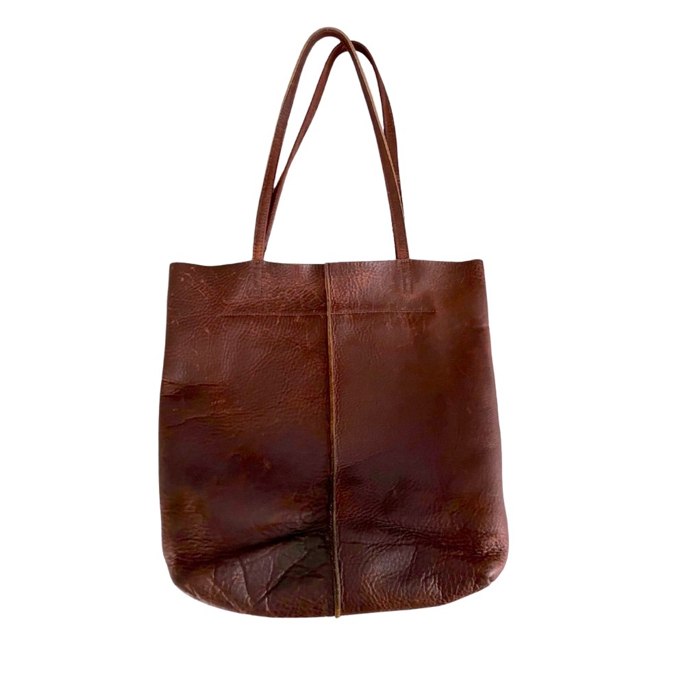 Tall, Large, Distressed Leather Tote by Urban Artisan